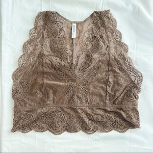 Zenana Lace Bralette - Mocha 1X - **NWOT**
